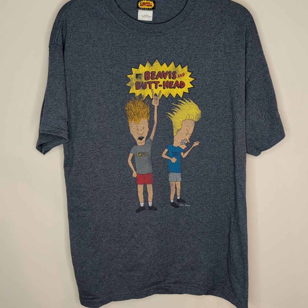 Beavis and Butt-Head Shirt L Charcoal Gray Fifth Sun 2010 MTV Graphic Tee